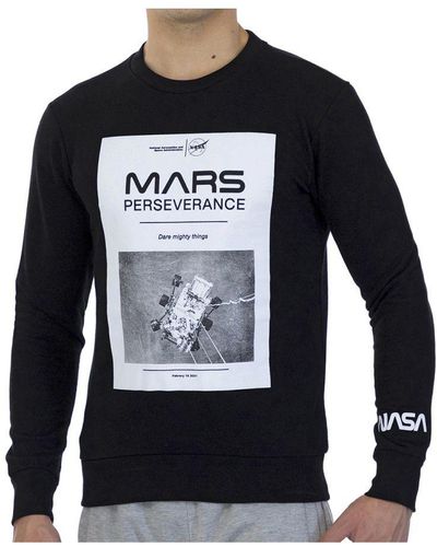 NASA Basic Long Sleeve And Round Collar Mars03S Sweatshirt - Blue