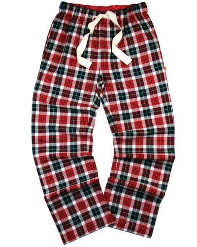 Mini Vanilla Adult Christmas Check Lounge Trousers - Red