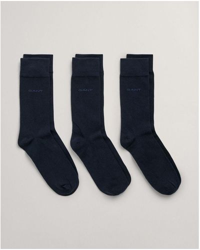 GANT Soft Cotton Socks 3-Pack - Blue