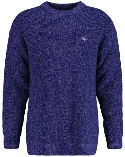 GANT Twisted Yarn Crewneck Sweatshirt In Blauw