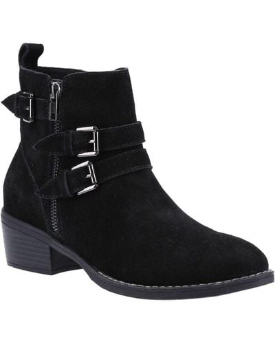 Hush Puppies Ladies Jenna Leather Ankle Boots () - Black