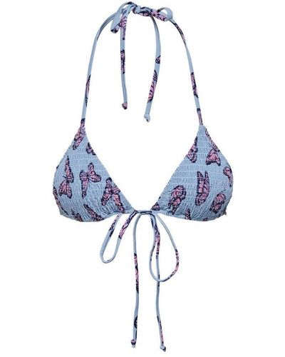 ONLY Voorgevormde Smock Triangel Bikinitop Onlsadie Lavendel - Blauw