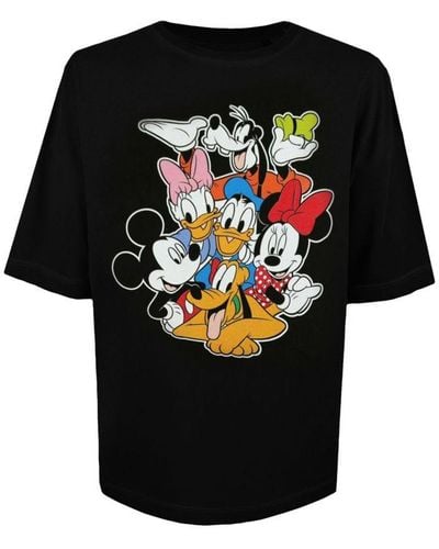 Disney Groepsknuffel Oversized T-shirt (zwart)