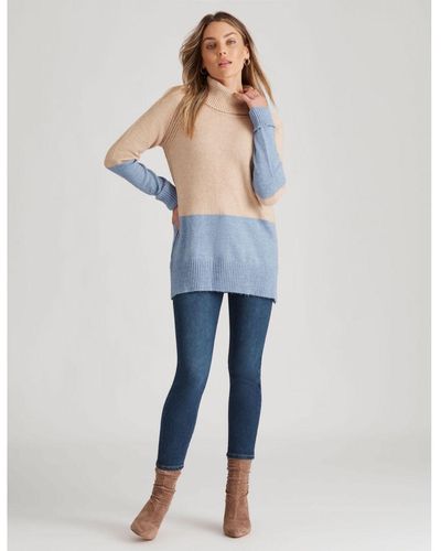 Rockmans Jumper - Long Winter Jumper Pullover - Casual Clothing - Blue