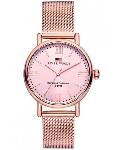 River Woods Wisconsin Rose Watch Rw340029 Stainless Steel - Pink