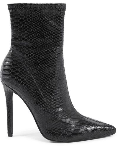 19V69 Italia by Versace Ankle Boot Hf006 Nero Synthetic Leather - Black