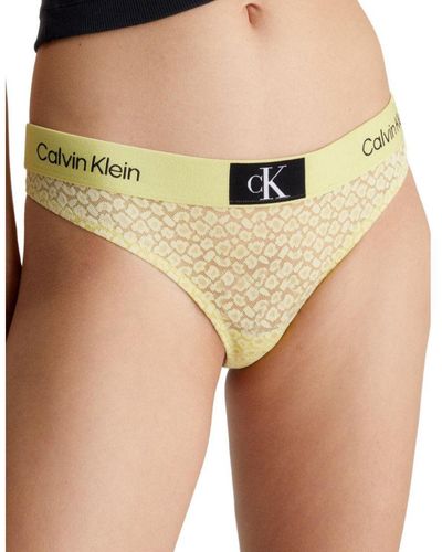 Calvin Klein 000qf7175e Lace Thong Nylon - Green