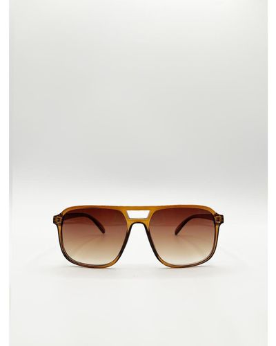 SVNX Plastic Frame Navigator Sunglasses - White