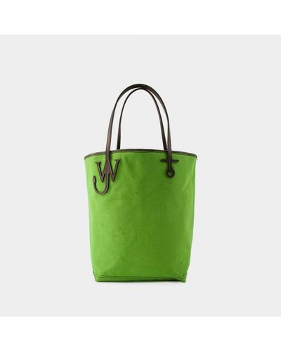 JW Anderson Anchor Tall Tote Bag - J.w. Anderson - Canvas/brown Canvas - Green