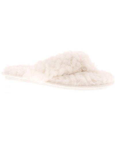 Kisses Fluffy Slippers Toepost Jessie Textile - Pink