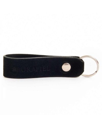Purapiel Key Ring Mikey In Black Leather
