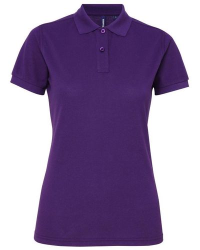 Asquith & Fox Ladies Short Sleeve Performance Blend Polo Shirt () - Purple