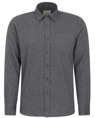 Mountain Warehouse Bamford Melange Shirt () Cotton - Grey