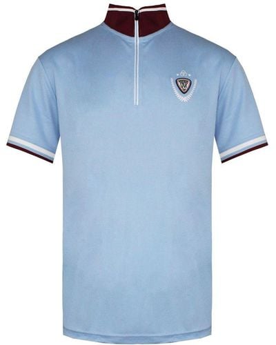 Rossignol Short Sleeve 3/4 Zip Up Light Virage Polo Shirt Rldmy10 794 Cotton - Blue