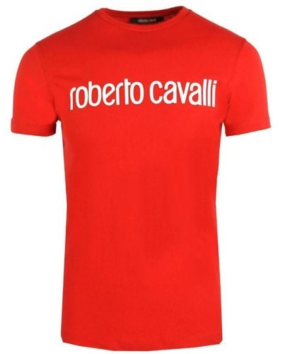 Roberto Cavalli Logo T-Shirt Cotton - Red