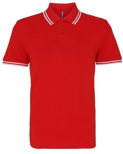 Asquith & Fox Classic Fit Tipped Polo Shirt (/ ) - Red