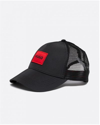 HUGO Kody-pl Twill Trucker Cap With Logo Label And Snap Back Closure - Black