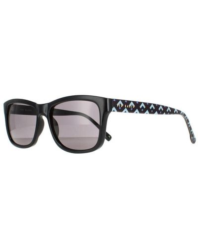 Ted Baker Rectangle Polished Patterned Tb1455 Dane Sunglasses - Black