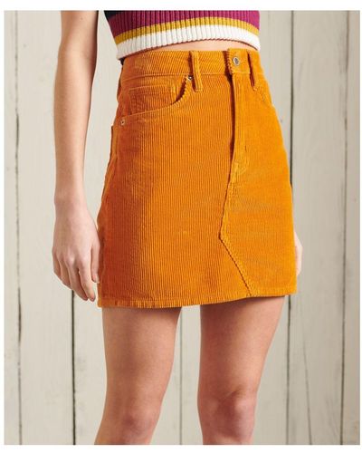 Superdry Cord Mini Skirt - Orange