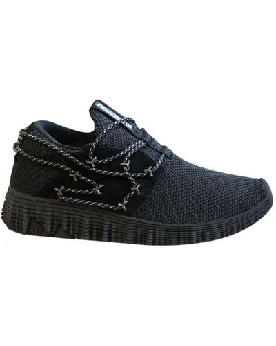 Supra Malli Textile Leather Lace Up Trainers Slip On Shoes 05666 010 - Black