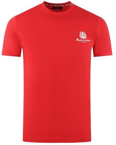 Aquascutum London Aldis Brand Logo On Chest T-Shirt - Red