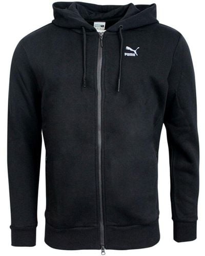 PUMA Evo Black Zip Up Training Hoody Hooded Track Top Jacket 569205 01 P5f Textile - Blue