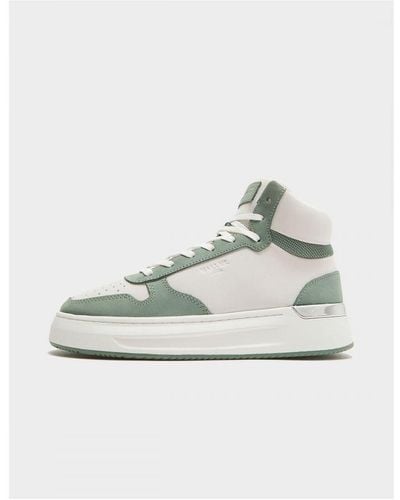 Mallet Dames Hoxton Mid-top Trainers In Groen - Wit
