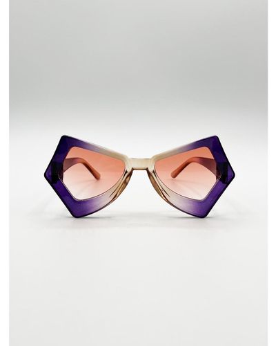 SVNX 2 Tone Angular Sunglasses - Purple