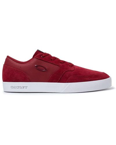 Oakley Lighthouse Lace-Up Smooth Leather Trainers 13550 4St - Red