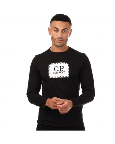 C.P. Company Long Sleeve Large Logo T-shirt - Black