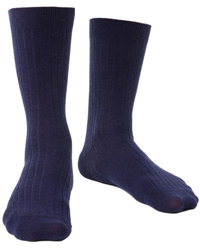 Steve Madden Merino Wool Socks With Loose Soft Top For Swollen Feet - Blue