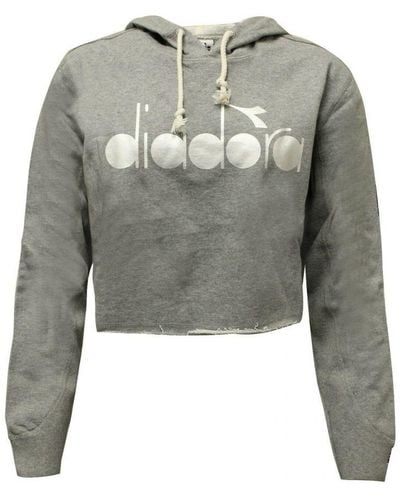 Diadora Cropped Grey Hoodie Textile