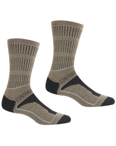 Regatta Ladies Samaris 3 Season Boot Socks (Moccasin/Briar) - White