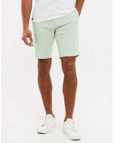 Threadbare Green Cotton 'northsea' Slim Fit Chino Shorts