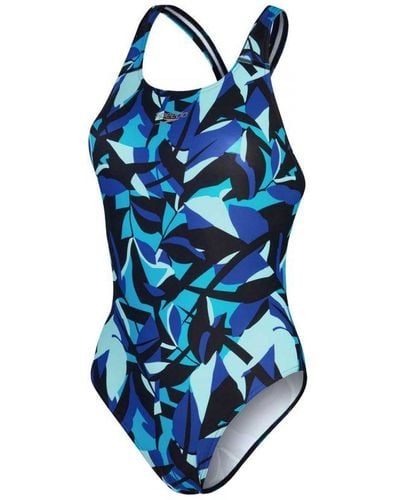 Speedo Womenss Club Training Powerback Swimsuit - Blue