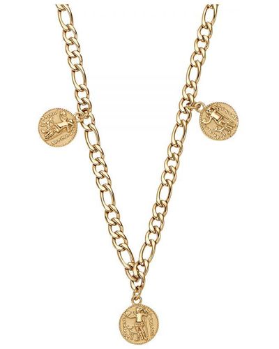noelani Chain With Pendant For Ladies, Stainless Steel, Coin - Metallic