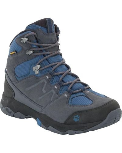 Jack Wolfskin Mtn Attack 6 Texapore Mid Walking Boots Leather - Blue