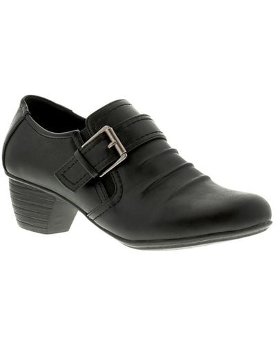 Platino Blyth Ladies Heels Court Shoes Pu - Black