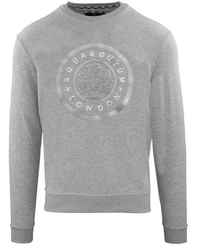 Aquascutum Monotone Large Circle Logo Sweatshirt - Grey