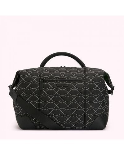 Lulu Guinness Black And Chalk Quilted Fenella Holdall