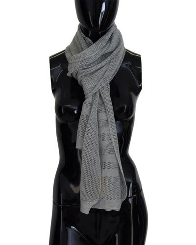 John Galliano New Authentic Knitted Scarf With Logo Details - Black