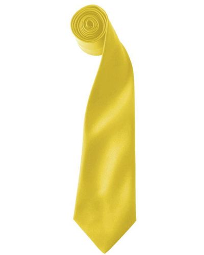 PREMIER Kleuren Satin Clip Tie (pakket Van 2) (zonnebloem) - Geel
