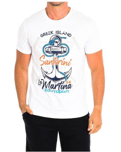 La Martina T-shirt Met Korte Mouwen Tmr011-js206 - Wit