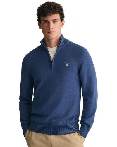 GANT | Sweatshirt Met Halve Rits - Blauw