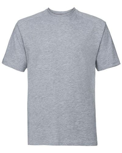 Russell Russell Europa Werkkleding Korte Mouwen Katoenen T-shirt (licht Oxford) - Grijs