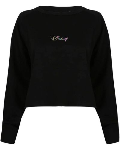 Disney Ladies Crop Sweatshirt () - Black