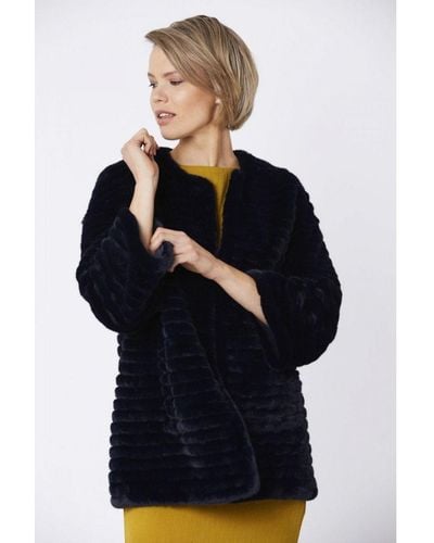 Jayley Luxury Faux Fur Coat - Blue