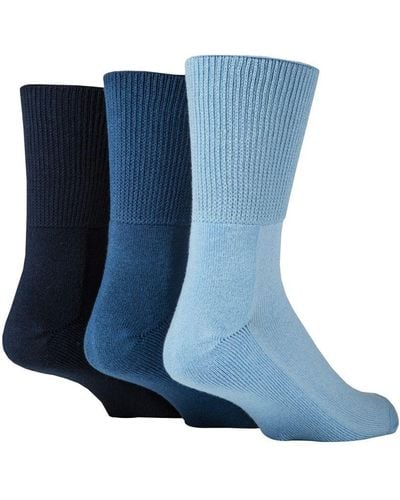 IOMI Extra Wide Bamboo Socks For Diabetics By - Blue