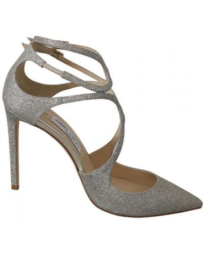 Jimmy Choo Platinum Ice Leather Lancer 100 Court Shoes Shoes - Metallic