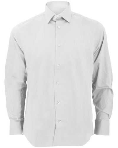 Russell Collection Long Sleeve Easy Care Fitted Shirt () - Grey